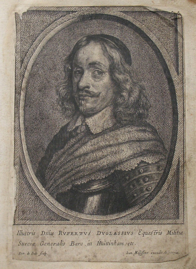 antique print (prent). - Prince Thomas Francois de Savoye. Verso: Rupertus Duglassius.