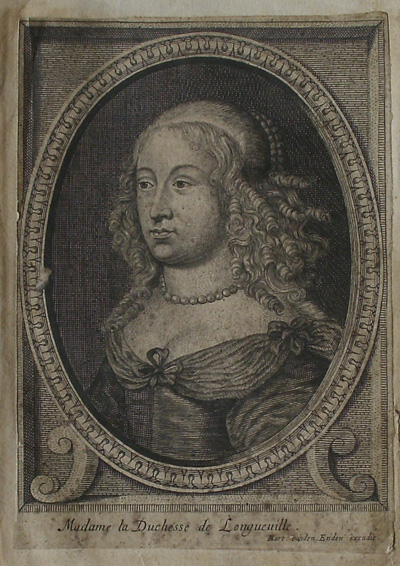 antique print (prent). - Madame la Duchesse de Longueville.