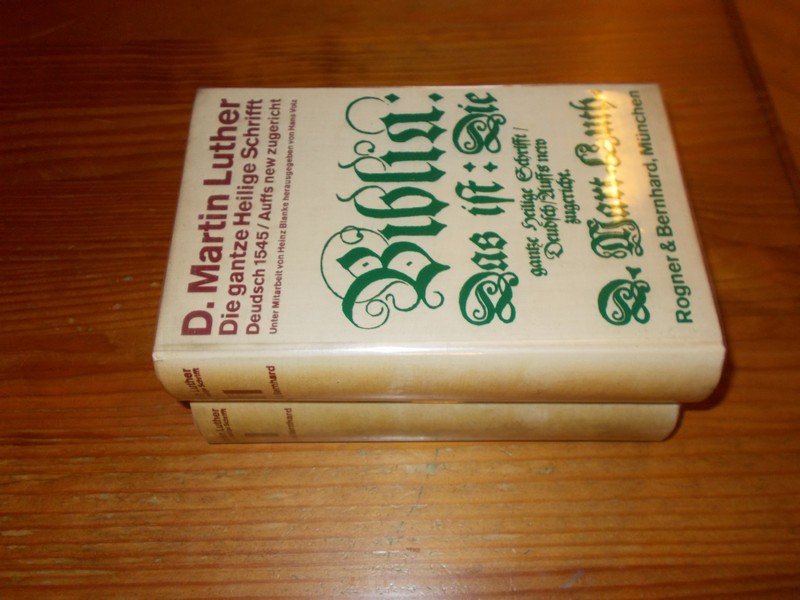 VOLZ, HANS (ed.), - D. Martin Luther. Die gantze Heilige Schrifft (..).
