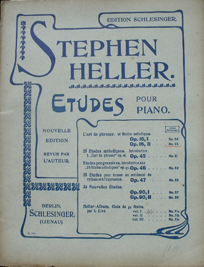 HELLER, STEPHEN, - Stephen Heller etudes pour piano opus 16, II.