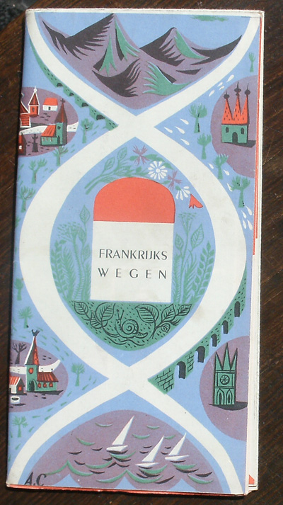 kaart. map. - Frankrijk's wegen.