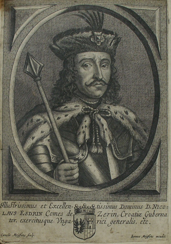 antique print (prent). - Nicolaus Esdrin comes de Zerin (..).