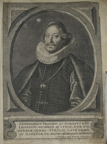 antique print (prent), - Maria Ferdinandi III Uxor, Dei Gratia Imperatrix semper Augusta Germaniae Hungariae (..). Verso: Serenissimus Princeps ac dominus dns Leopoldus Archidux Austriae (..).