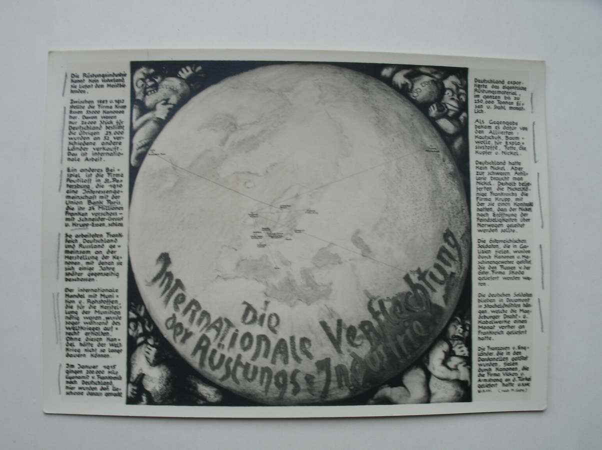 ansichtkaart. postcard. postkarte. - Die internationale Verflechtung der Rustungs-Industrie.