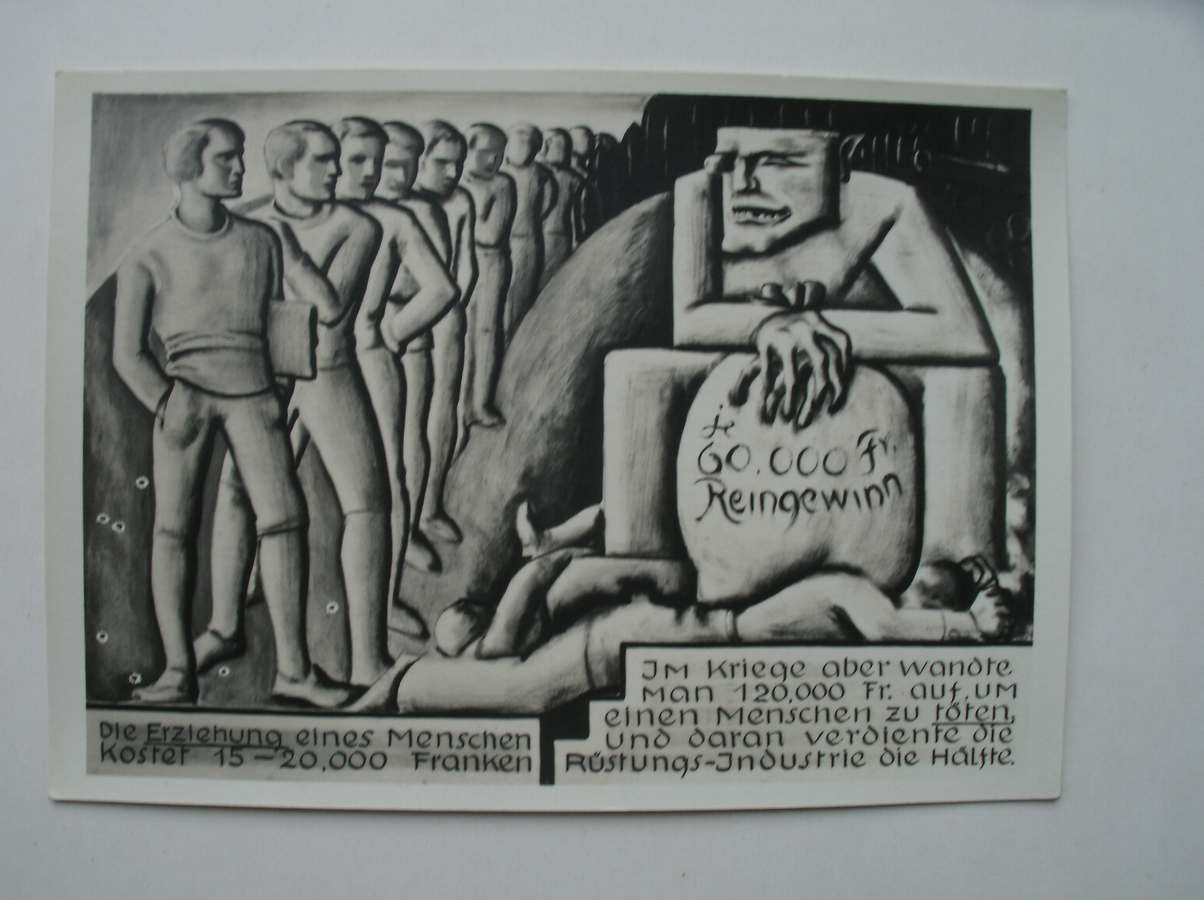 ansichtkaart. postcard. postkarte. - Die Erziehung eines Menschen kostet 15-20.000 Franken (..).