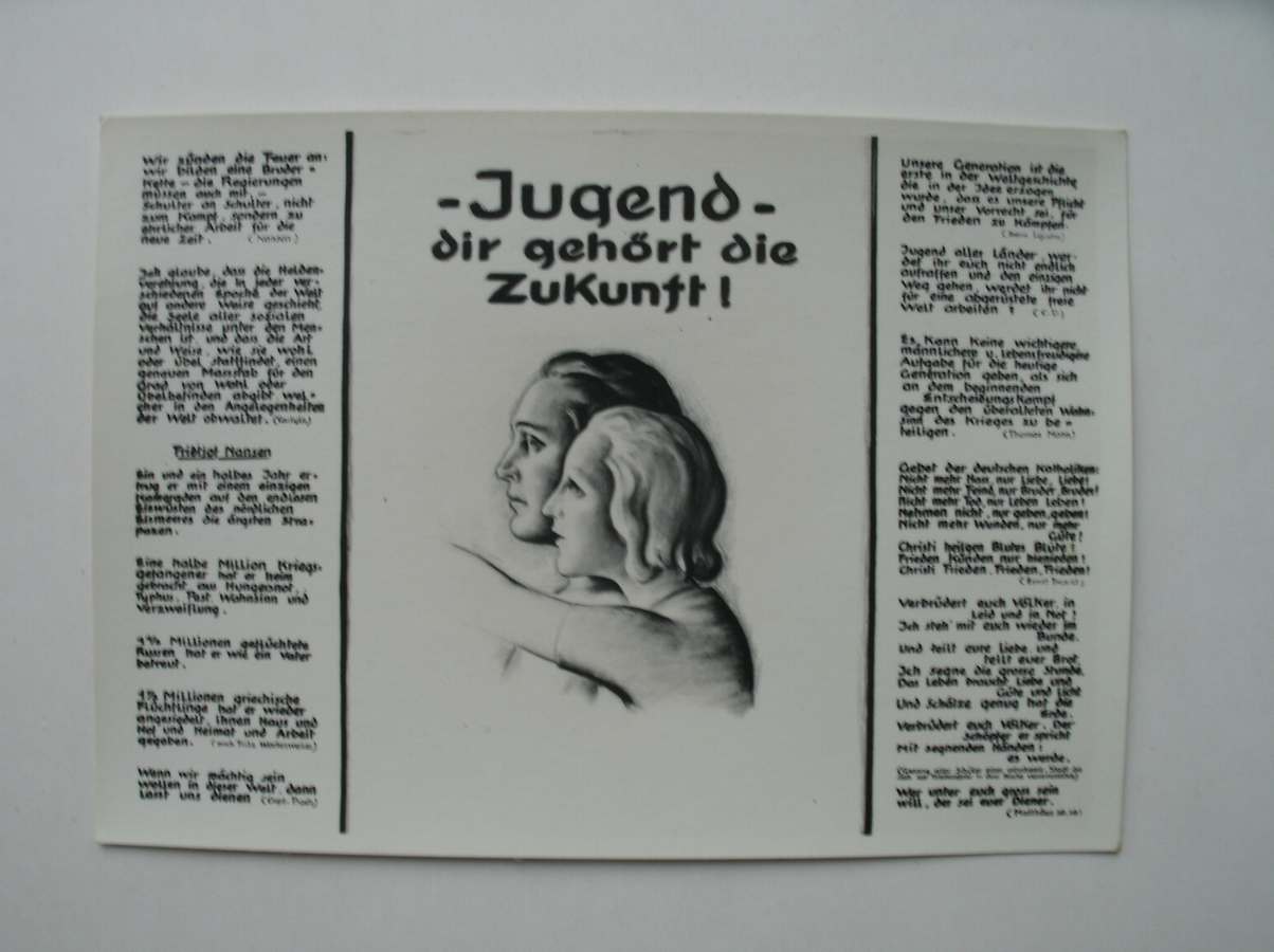 ansichtkaart. postcard. postkarte. - Jugend dir gehort die Zukunft !