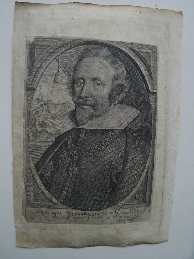 antique print (prent). - Sebastien Spindler. Verso: Wolfgangus Wilhelmus Comes Palatinus Rheni (..). Wolfgang Wilhelm of Neuburg.