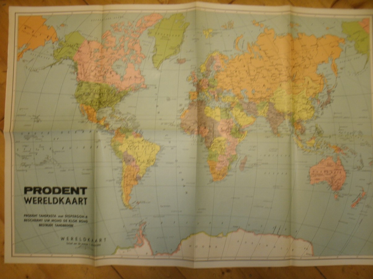 kaart. map. - Prodent wereldkaart.