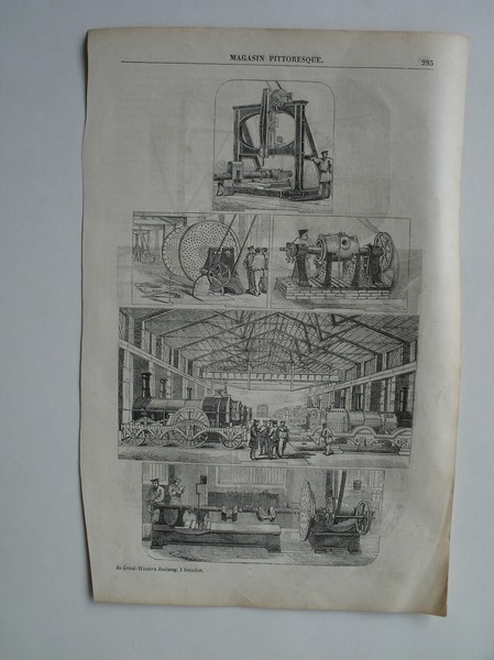 antique print (prent). - Du Great Western-Railway, a Swindon.