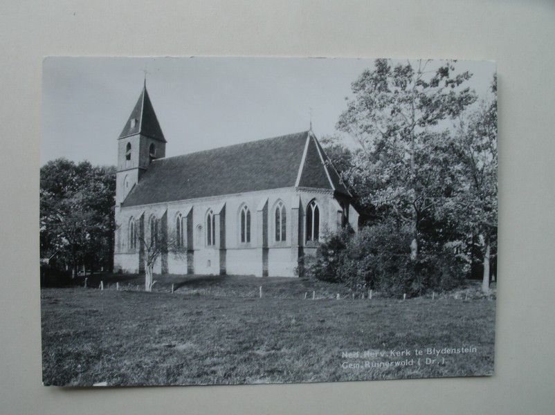 postcard. ansichtkaart. postkarte. - Ned. Herv. Kerk te Blydenstein. Gem. Ruinerwold.