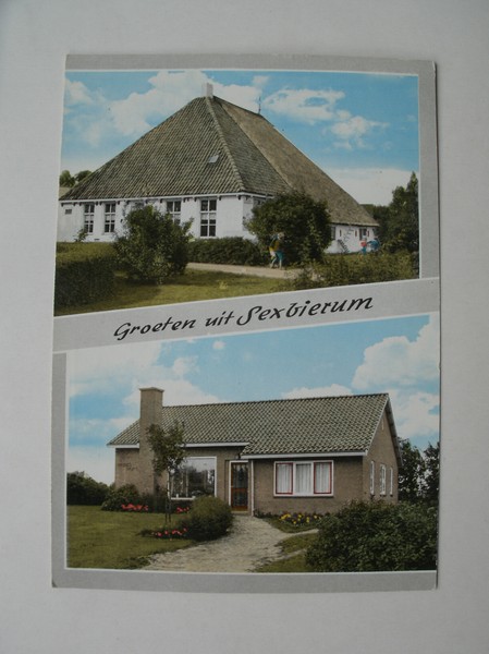 postcard. ansichtkaart. postkarte. - Groeten uit Sexbierum.