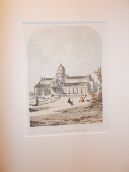 antique print (prent) - Paleis voor volksvlijt. Amsterdam.