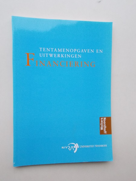 BREDA, M. VAN (RED.), - Tentamenopgaven en uitwerkingen Financiering. Nivra Nijenrode.