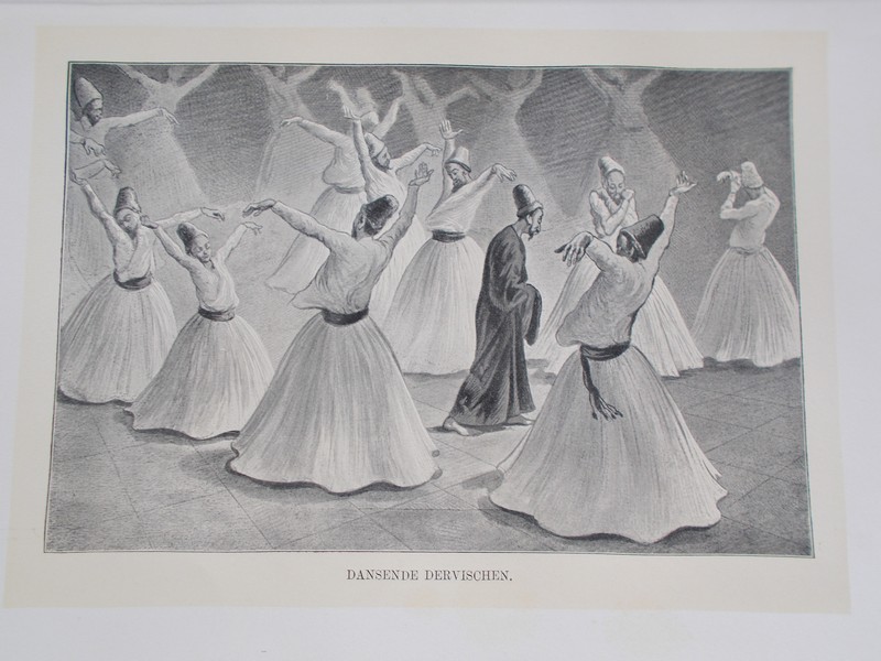 antique print (prent). - Dansende Derwischen.