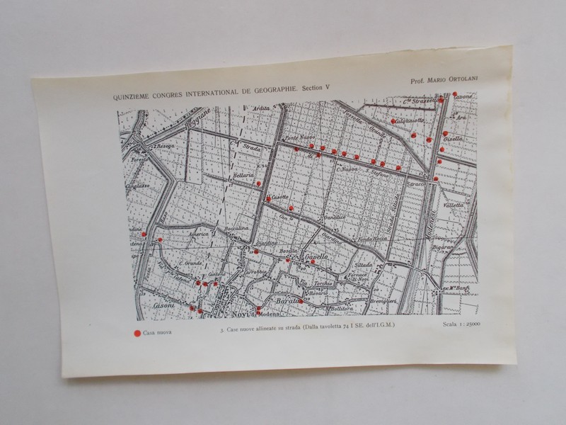 map. kaart. - (Italia, Reggio Emilia). Novi di Modena and surroundings.