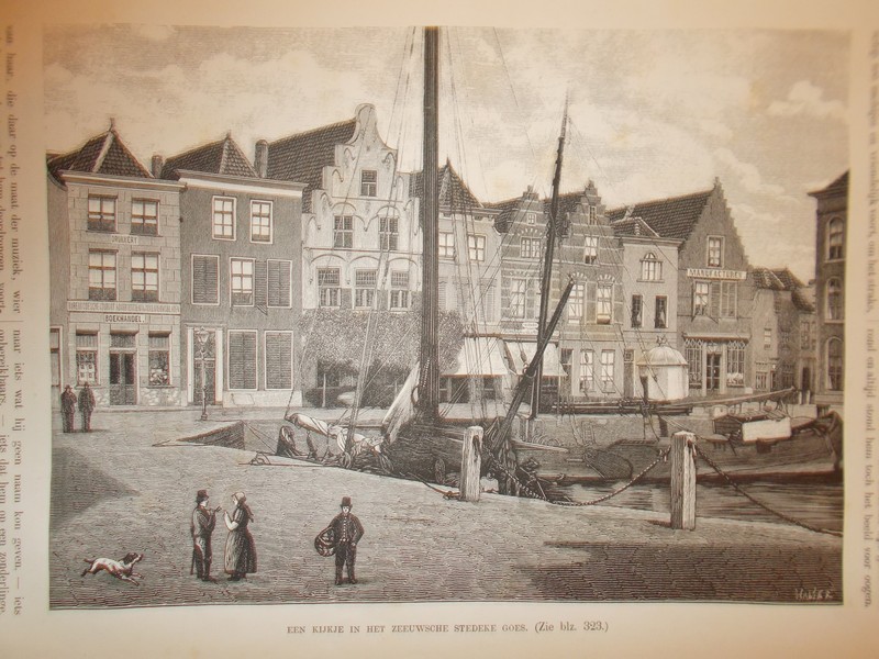 antique print (prent) - (Zeeland). Een kijkje in het Zeeuwsche stedeke Goes.