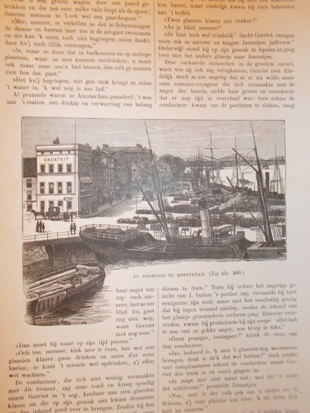 antique print (prent) - De Boompjes te Rotterdam.