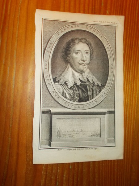 antique print (prent) - Frederik Hendrik Prins van Oranje, stadhouder van Holland enz.