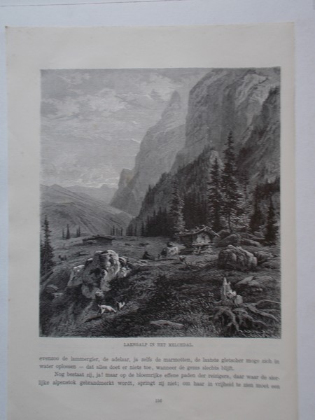 antique print (prent) - Laengalp in het Melchdal (Melchtal).