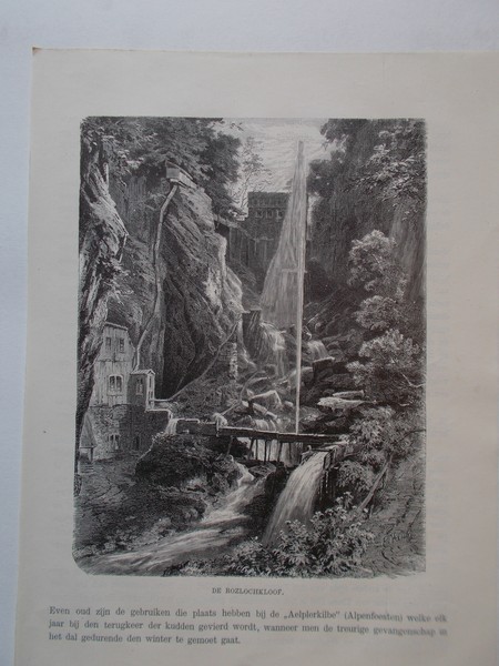 antique print (prent) - De Rozlochkloof (Rotzloch).