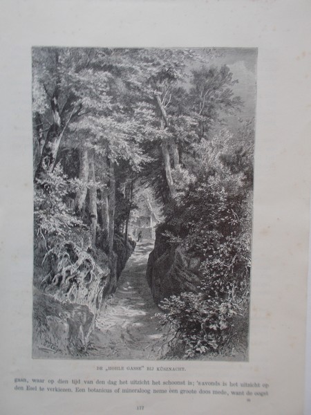 antique print (prent) - De Hohle Gasse bij Kusznacht.
