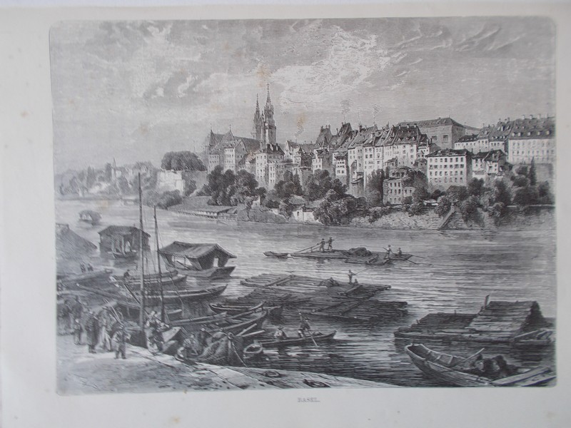 antique print (prent) - Basel.