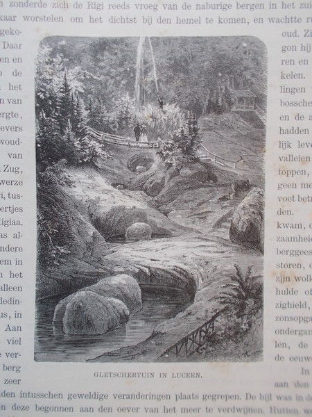 antique print (prent) - Gletschertuin te Luzern.