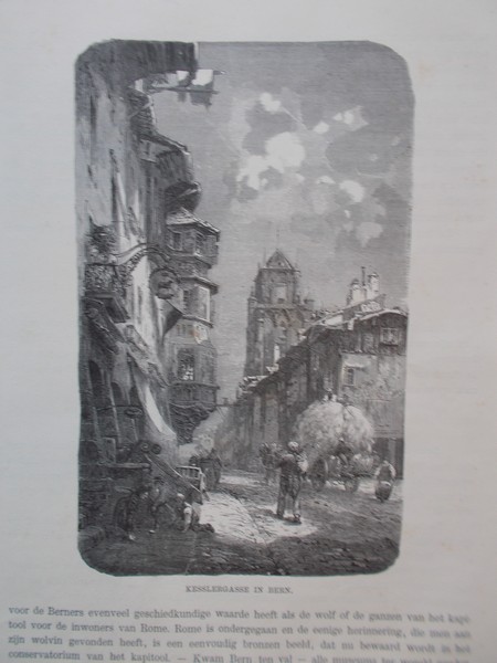 antique print (prent) - Kesslergasse in Bern.