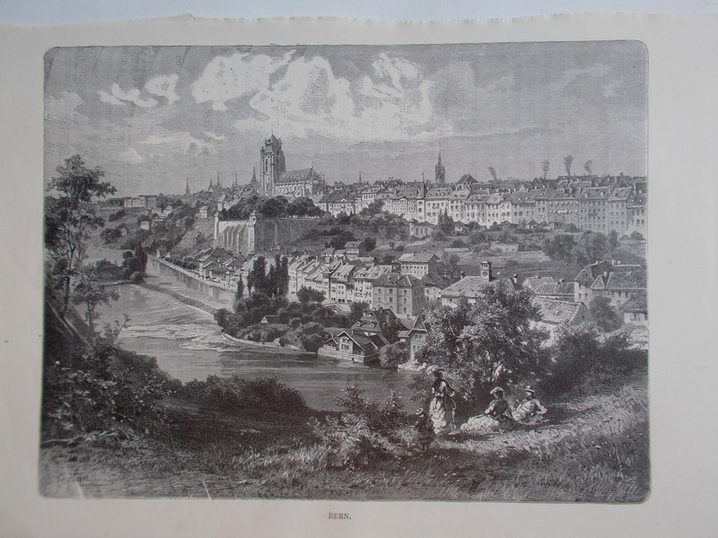 antique print (prent) - Bern.