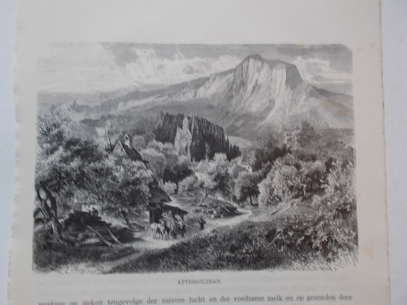 antique print (prent) - Attisholzbad. (Bad Attizholz).