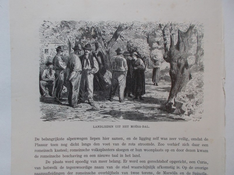 antique print (prent) - Landlieden uit het Moesa-dal.