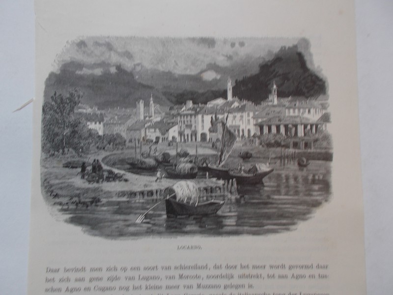 antique print (prent) - Locarno.