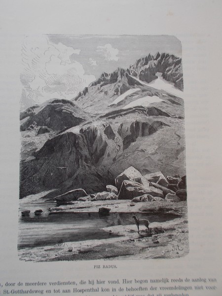 antique print (prent) - Piz Badus.