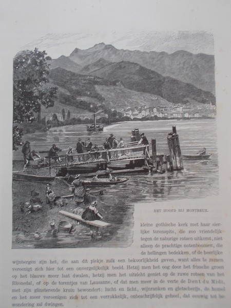 antique print (prent) - Het hoofd bij Montreux.
