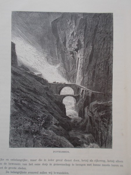 antique print (prent) - Duivelsbrug. (Teufelsbrucke).