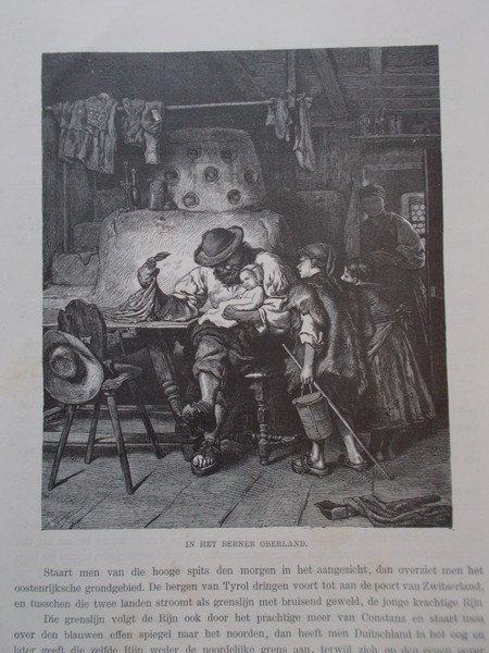 antique print (prent) - In het Berner Oberland.