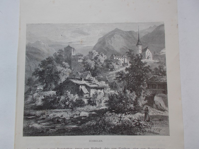 antique print (prent) - Burglen.