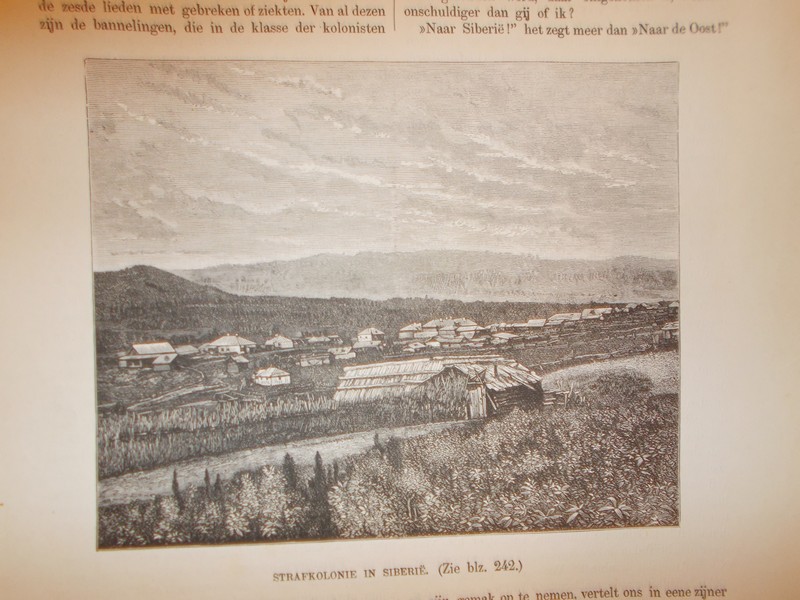 antique print (prent) - Strafkolonie in Siberie.