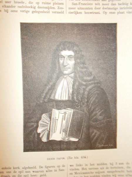 antique print (prent) - Denis Papin.