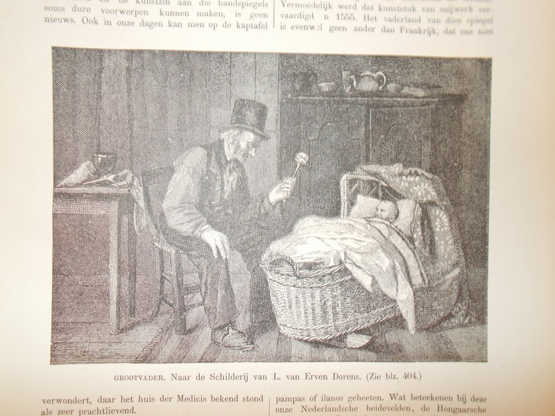 antique print (prent) - Grootvader. Naar de schilderij van L. van Erven Dorens.