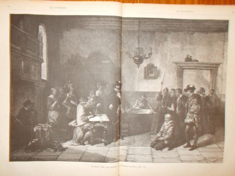 antique print (prent) - De spion. Naar een aquarel van Herman ten Kate.