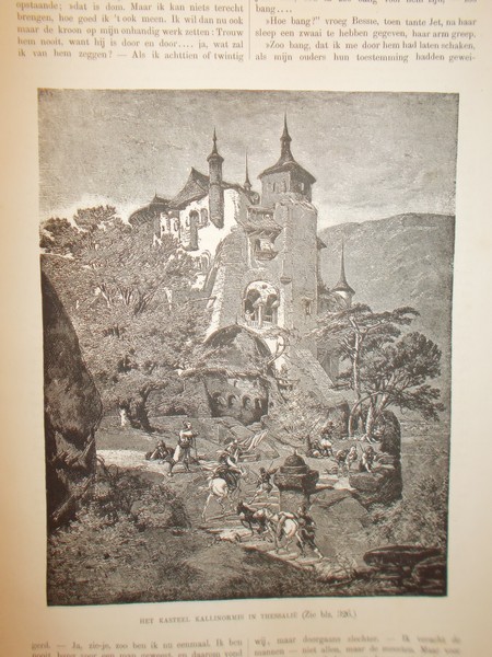 antique print (prent) - Het kasteel Kallinormis in Thessalie. (Thessalia).