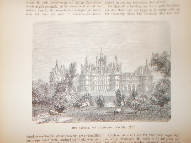 antique print (prent) - Het kasteel van Chambord.