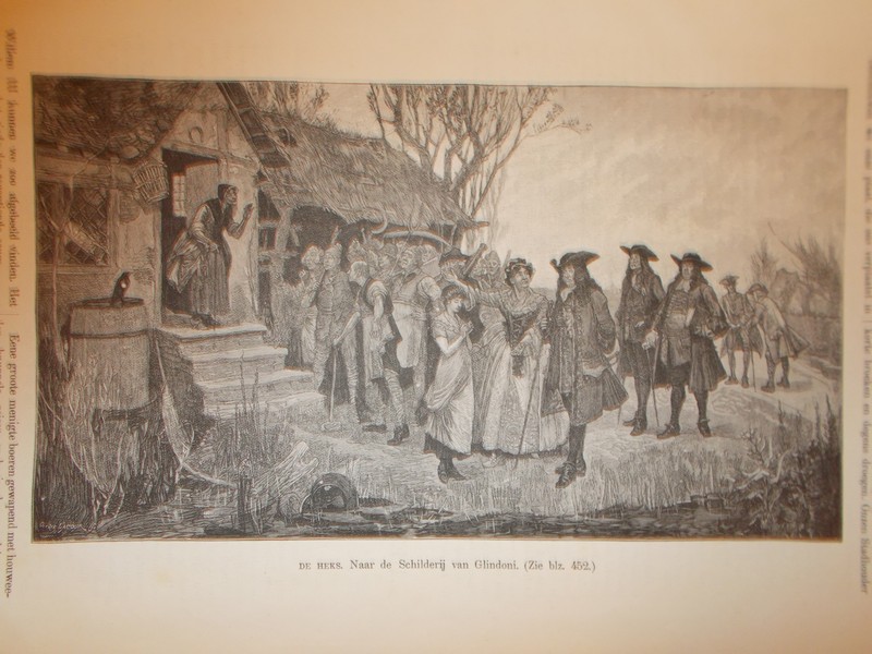 antique print (prent) - De heks. Naar een schilderij van Glindoni.