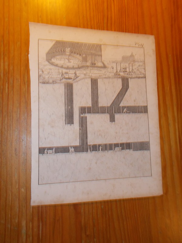 antique print (prent). - Mining. (Mijnbouw).