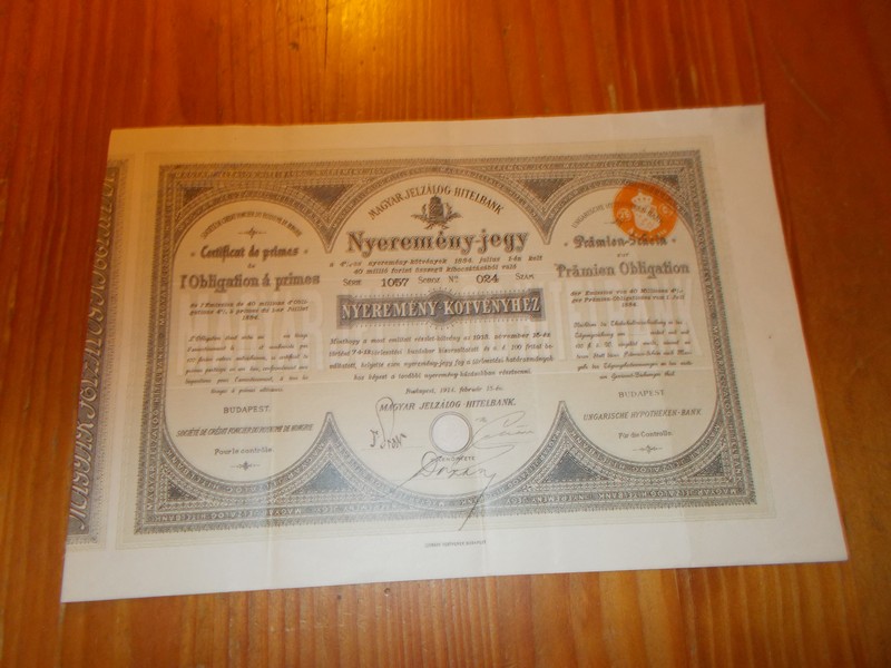 old stock. aandeel. - Pramien Schein zur Pramien Obligation. Obligationa primes 4% (..).