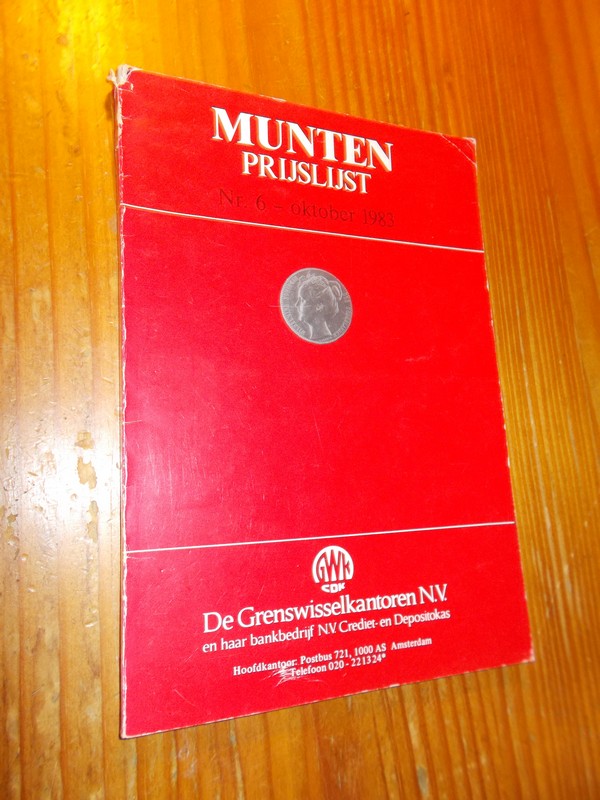 red. - Munten prijslijst.