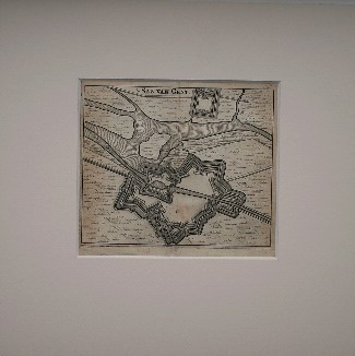antique map (kaart). - `t Sas van Gent. (Plattegrond). Antique map of Sas van Gent.